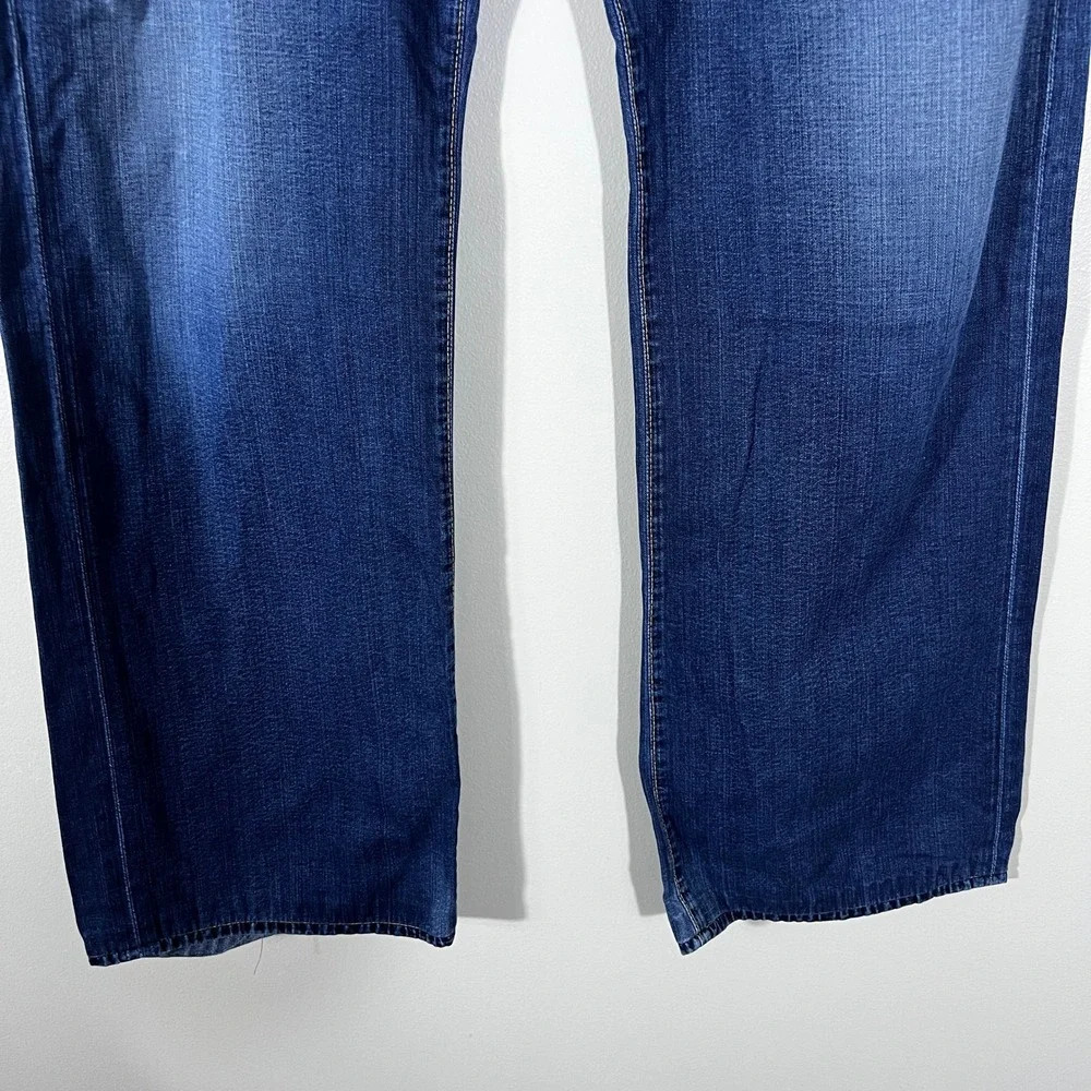 AG Adriano Goldschmied The Hero Solid Jeans Blue Relaxed Straight Leg Size 38x34
